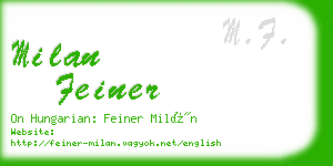 milan feiner business card